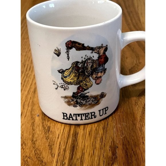 Vintage 1984 Gary Patterson " Batter Up" Novelty Mug Cup - Picture 1 of 7